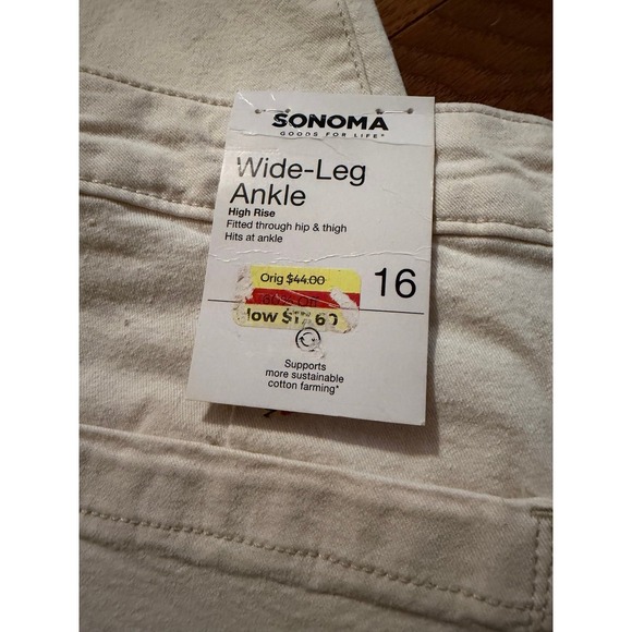 Sonoma Wide Leg Ankle High Rise Pants - 16 - NWT - Picture 2 of 2